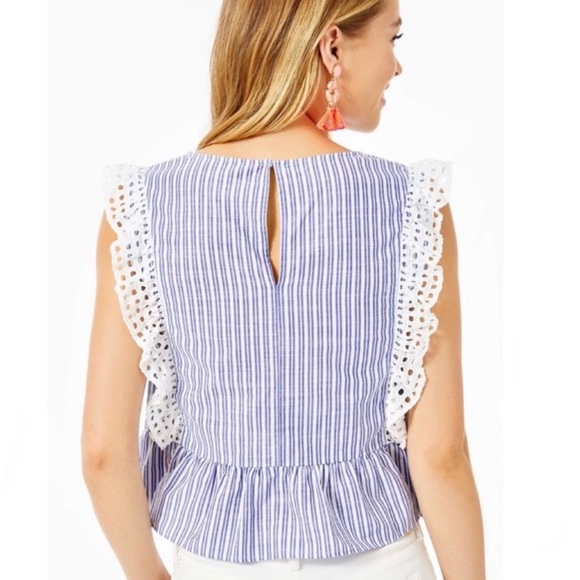Lilly Pulitzer Tops - Lilly Pulitzer Ellis top blue thistle cotton